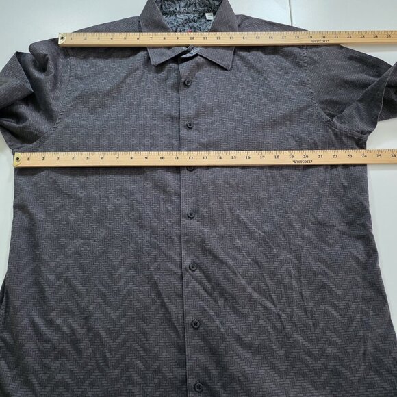 Robert Graham Shirt Mens XLT Gray Textured Flip Up Cuffs LS Embroidery Buttons - Picture 5 of 16